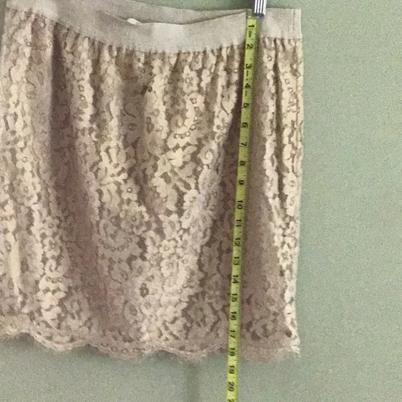 Joie Women’s Lace Pull On Skirt Cream Ivory Metallic L - Picture 10 of 10